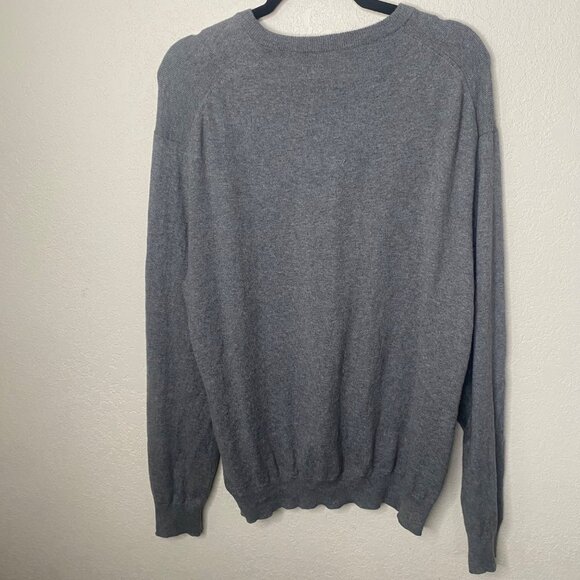 Chaps Cashmere Blend V-Neck Sweater Mens  XL Gray Long Sleeves Pullover Fall Win - Picture 3 of 8